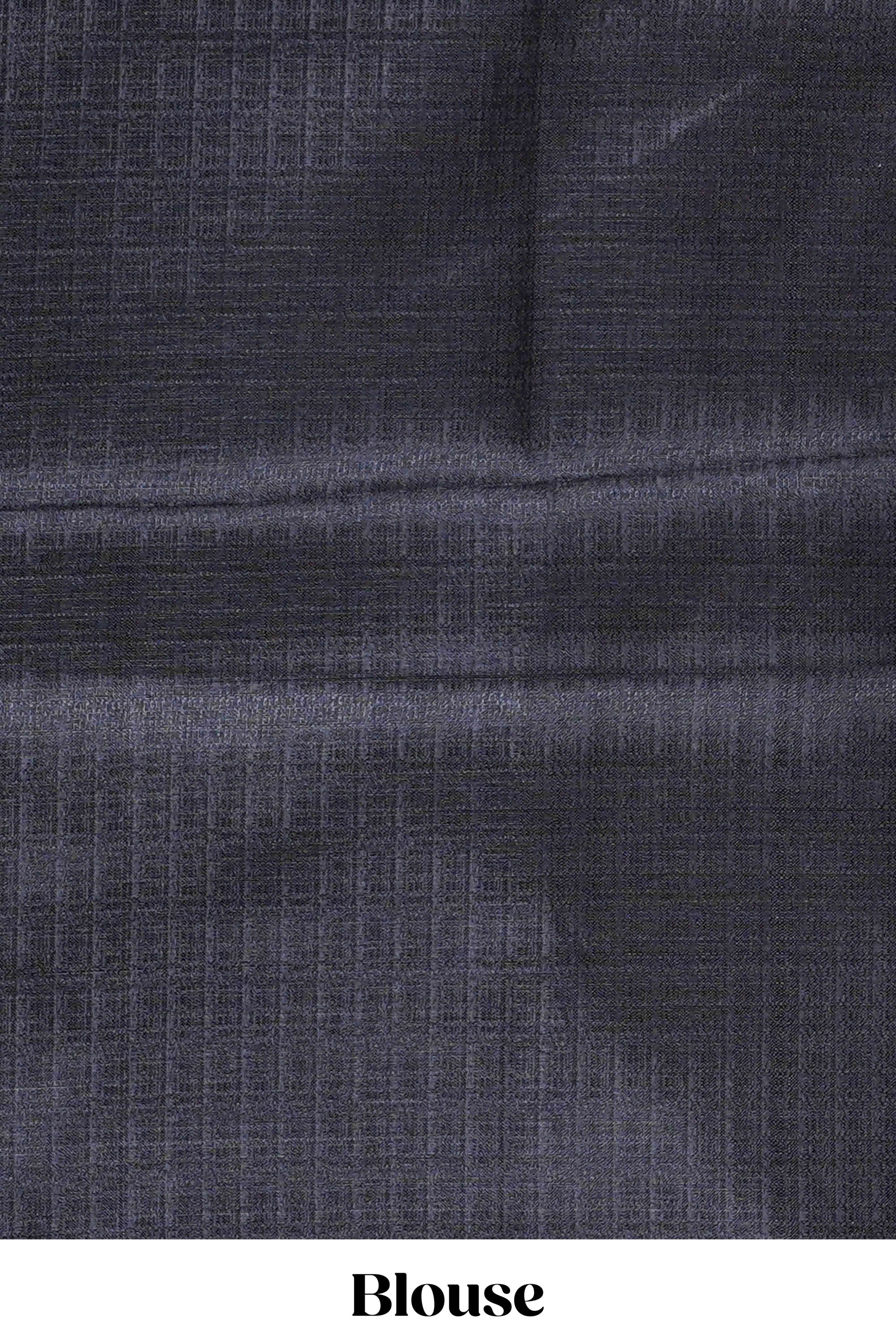 Grey khadi cotton artisan weave saree