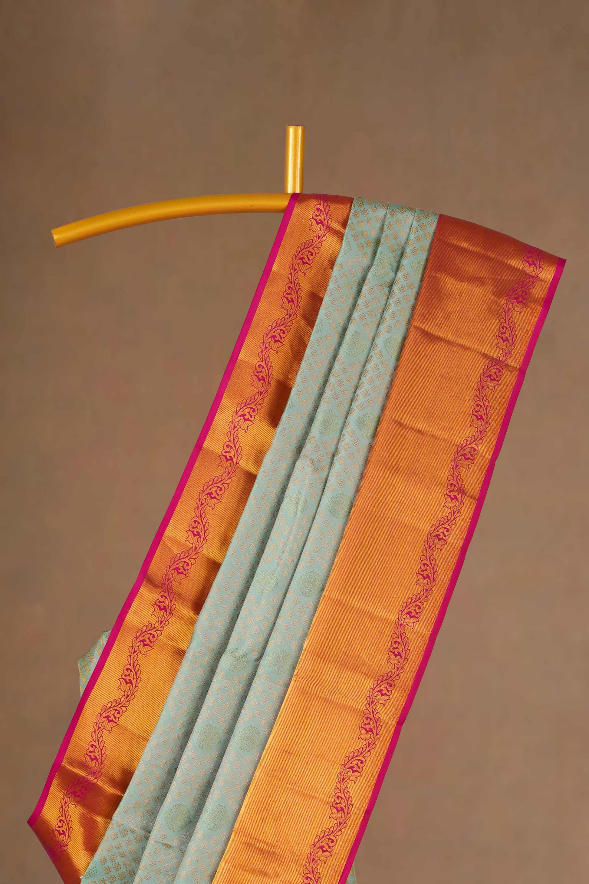 
Grey maroon silk saree design