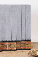Grey plain chettinad cotton sarees