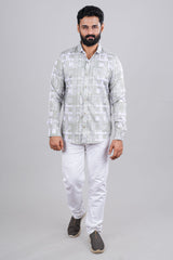 Grey printed casual shirt