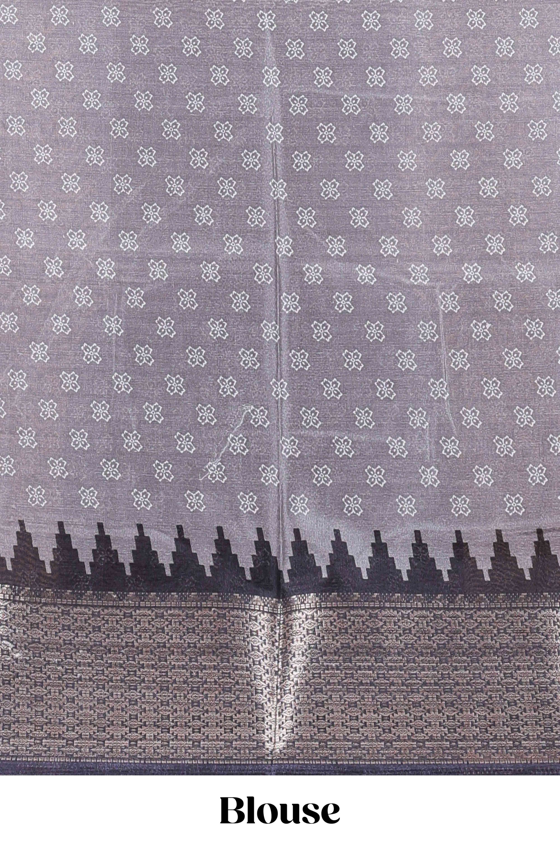 Grey semi dola festive saree