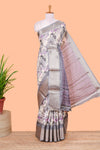 Grey semi dola floral saree