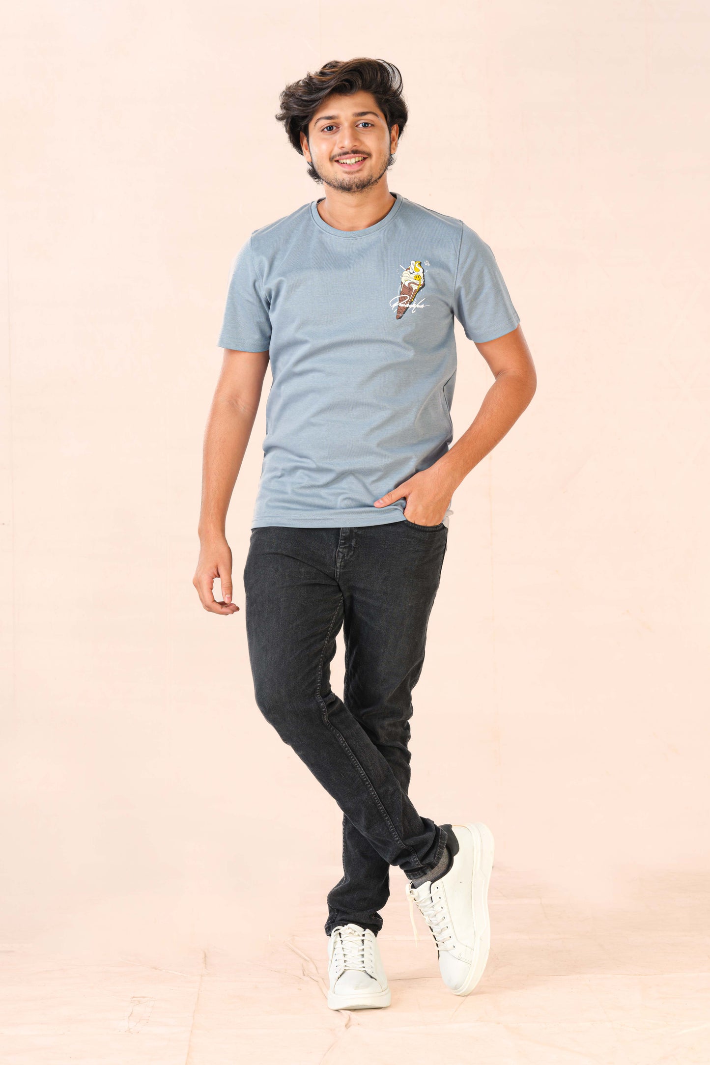 Grey side pipe tshirt