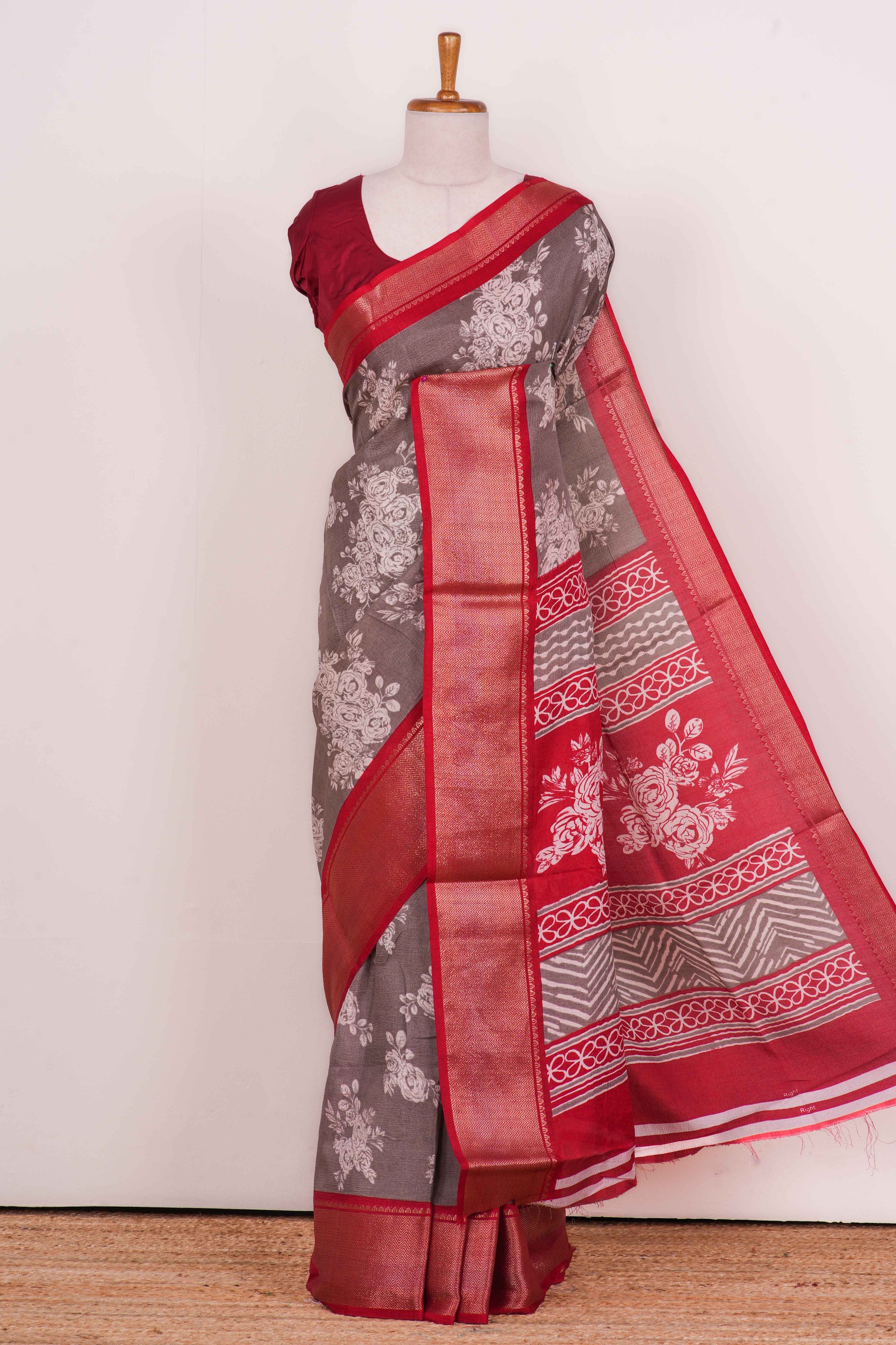 Grey soft dola silk