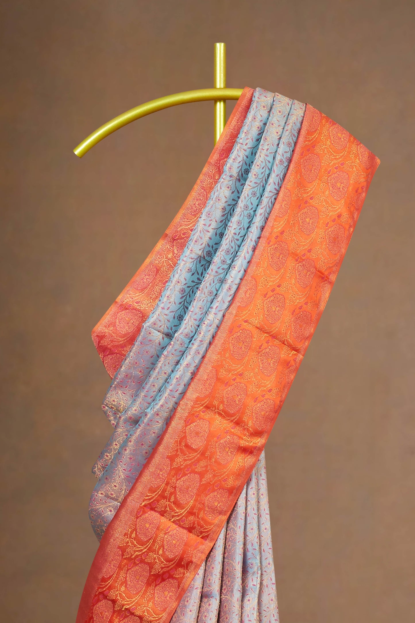Grey soft silk saree