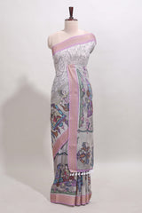 Grey traditional linen saree
