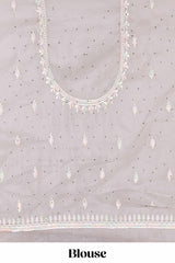 Grey wedding organza silk