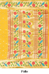 Haldi yellow art silk traditional saree