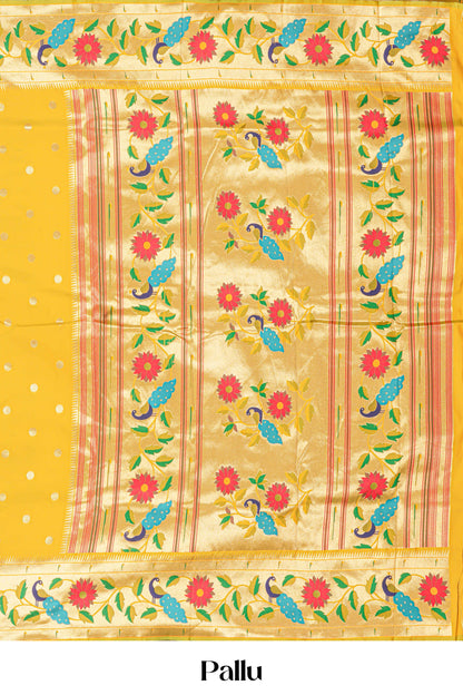 Haldi yellow art silk traditional saree