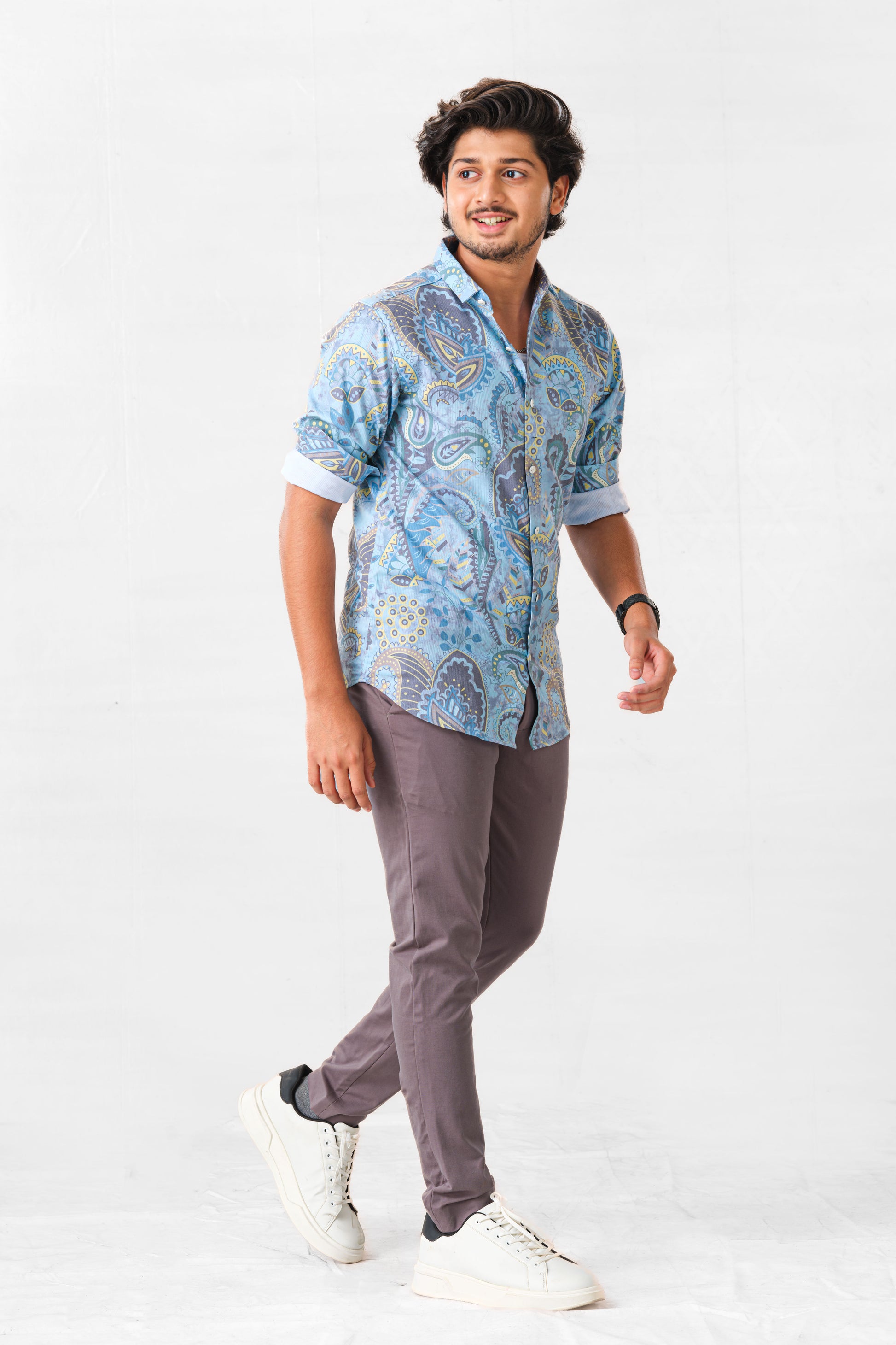 Heritage print mens shirt