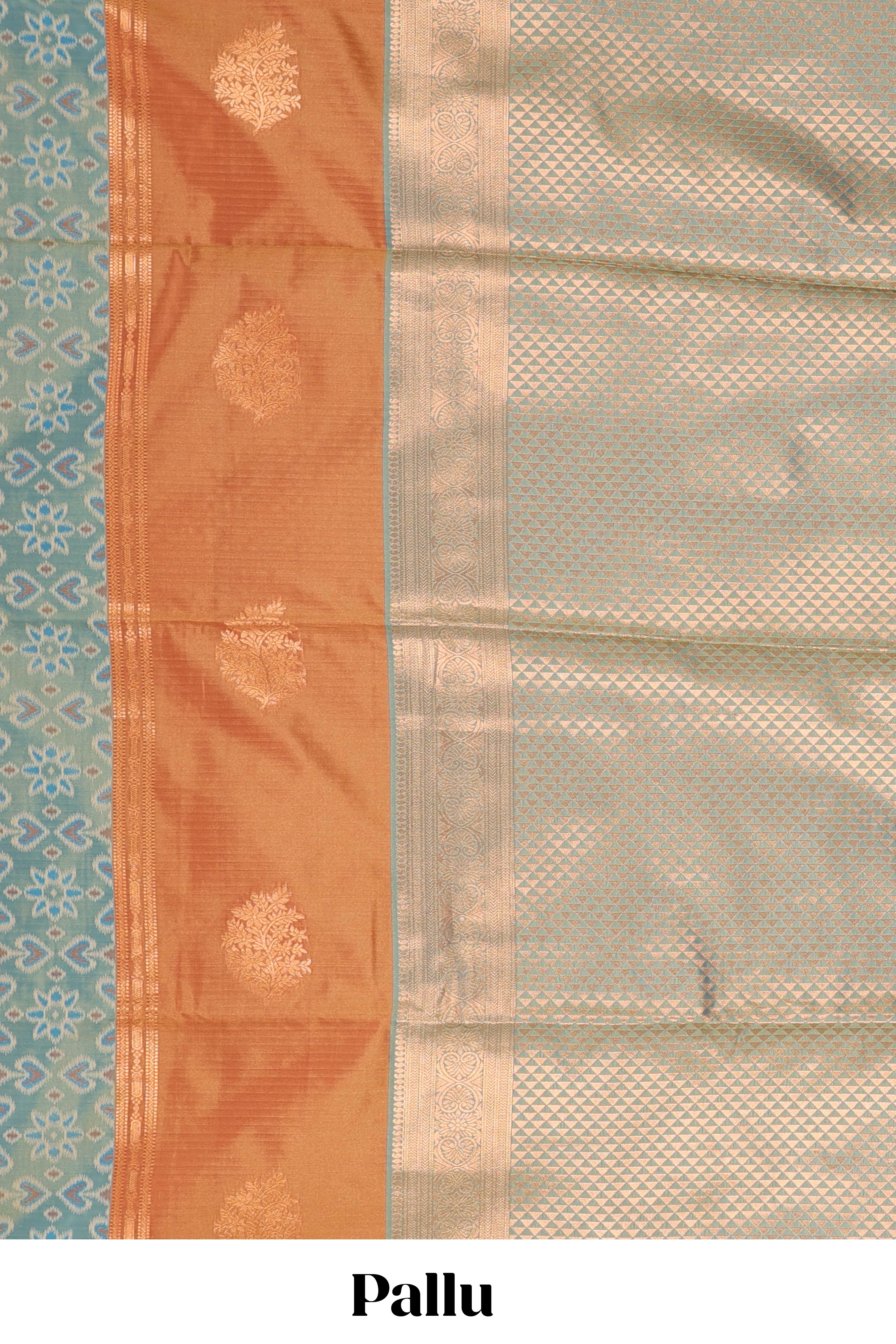 Ikkat striped zari butta 