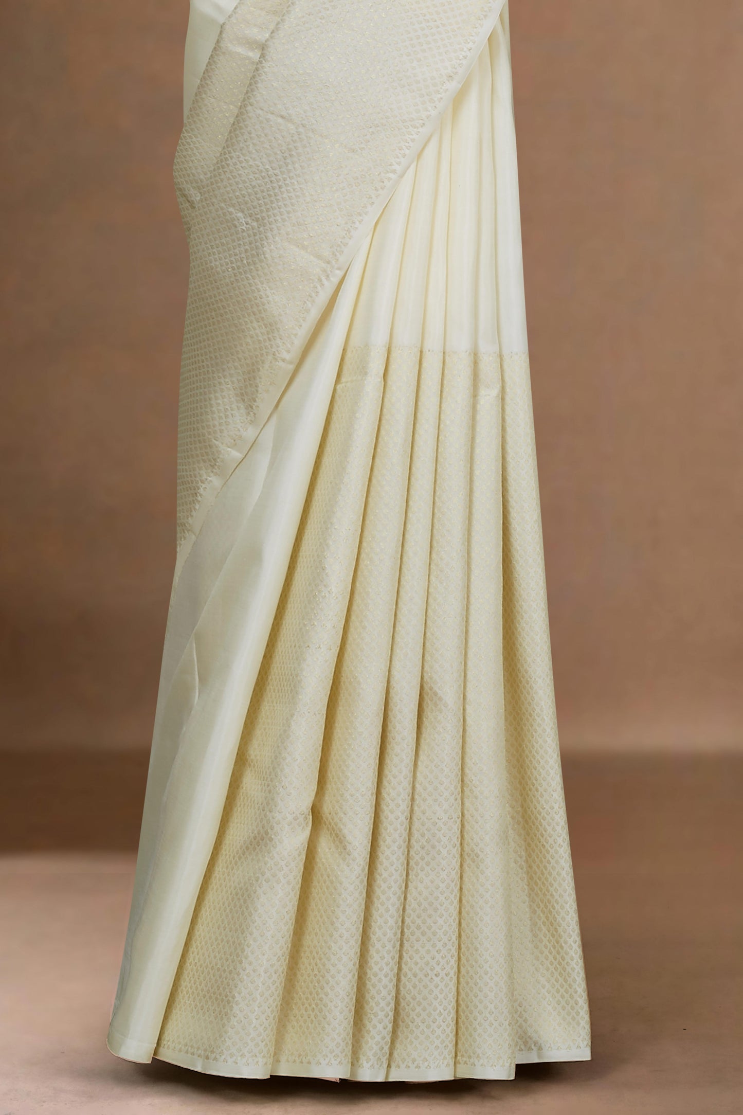 Ivory Kanchipuram silks sare