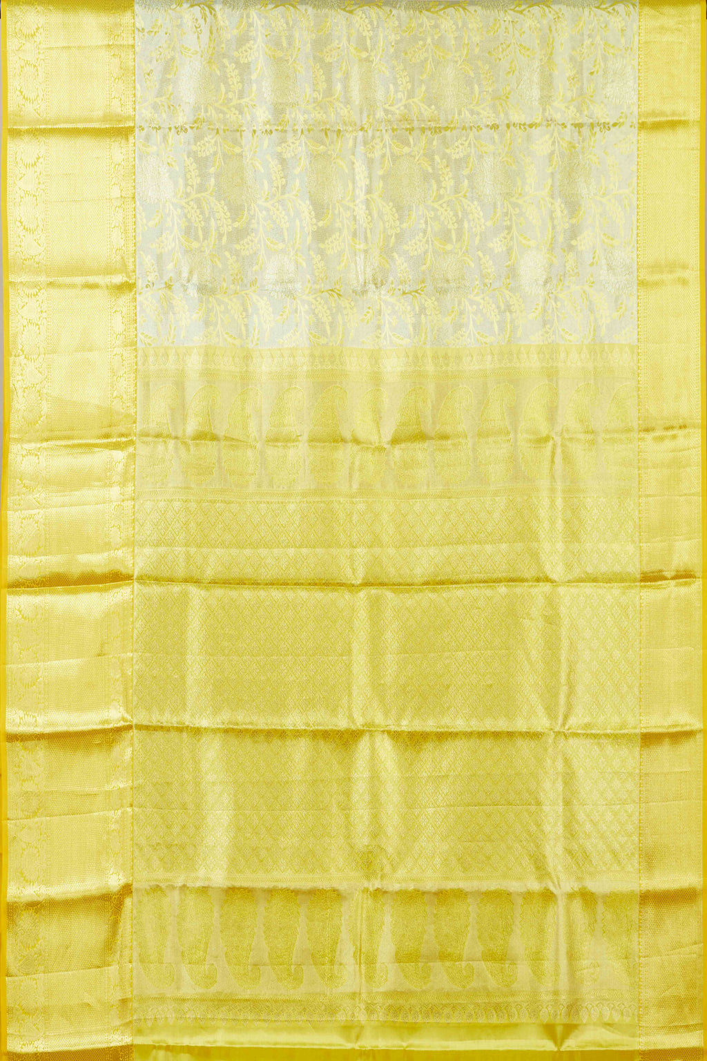 Ivory tissue silk saree with zari work