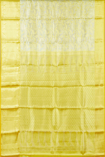 Ivory tissue silk saree with zari work