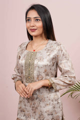 Jacquard embroidered ethnic suit