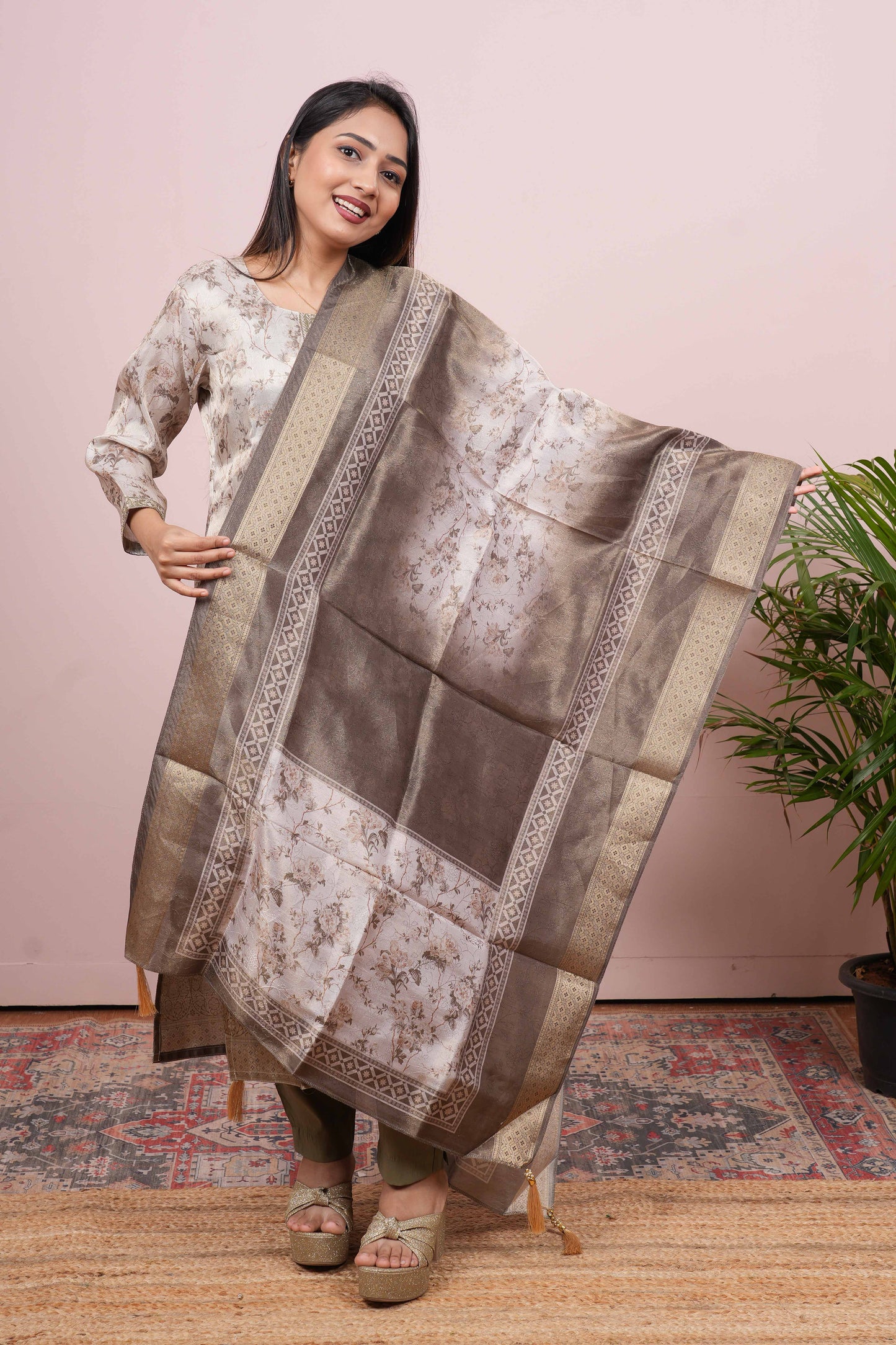 Jacquard fabric salwar suit set