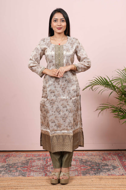Jacquard zari detail salwar suit