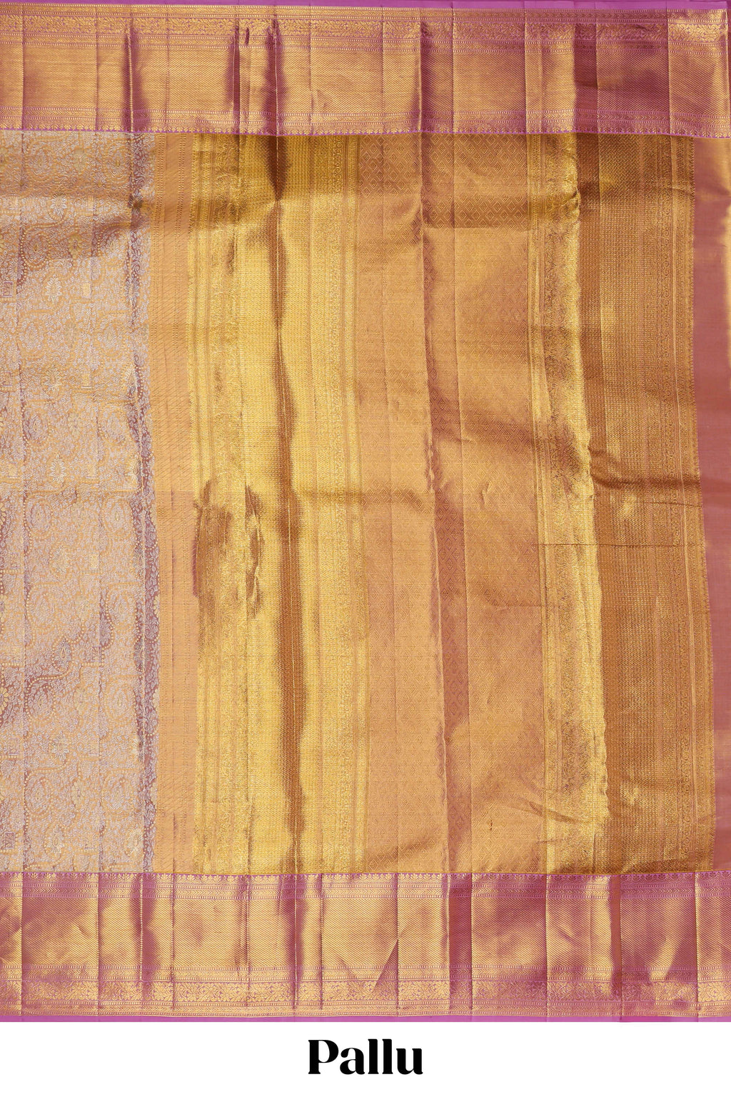 Rose pink floral designed  Kanchipuram tissue silk saree with self zari border and zari pallu comes with matching  blouse