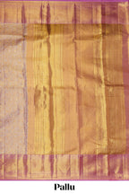 Rose pink floral designed  Kanchipuram tissue silk saree with self zari border and zari pallu comes with matching  blouse