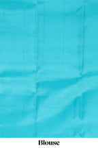 Dusty peach floral designed  Kanchipuram designer silk saree with contrast zari border and zari pallu comes with blouse