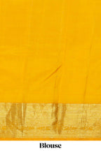 Rani pink paisley motifs Kanchipuram designer silk saree with self zari border and matching blouse
