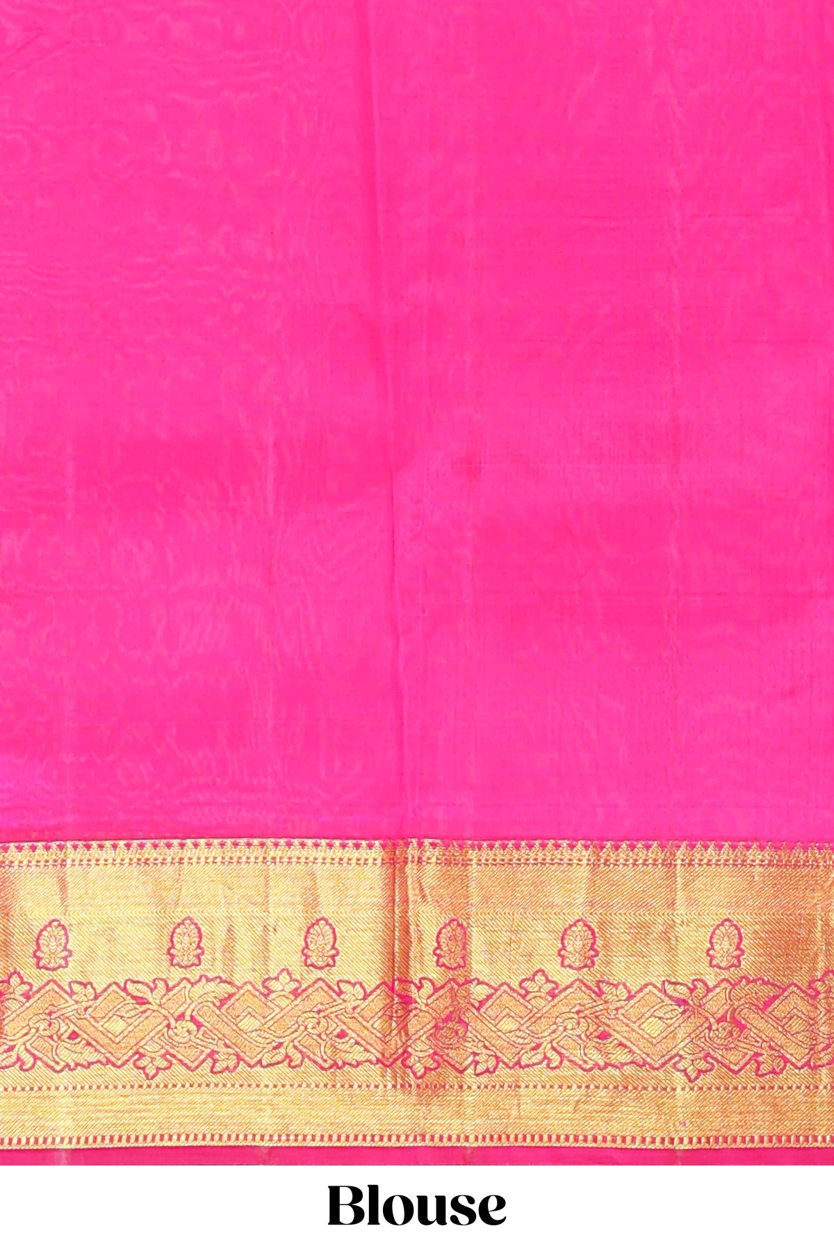 Green zari designed floral motifs Kanchipuram silk saree with contrast zari border and zari work pallu comes with contrast blouse