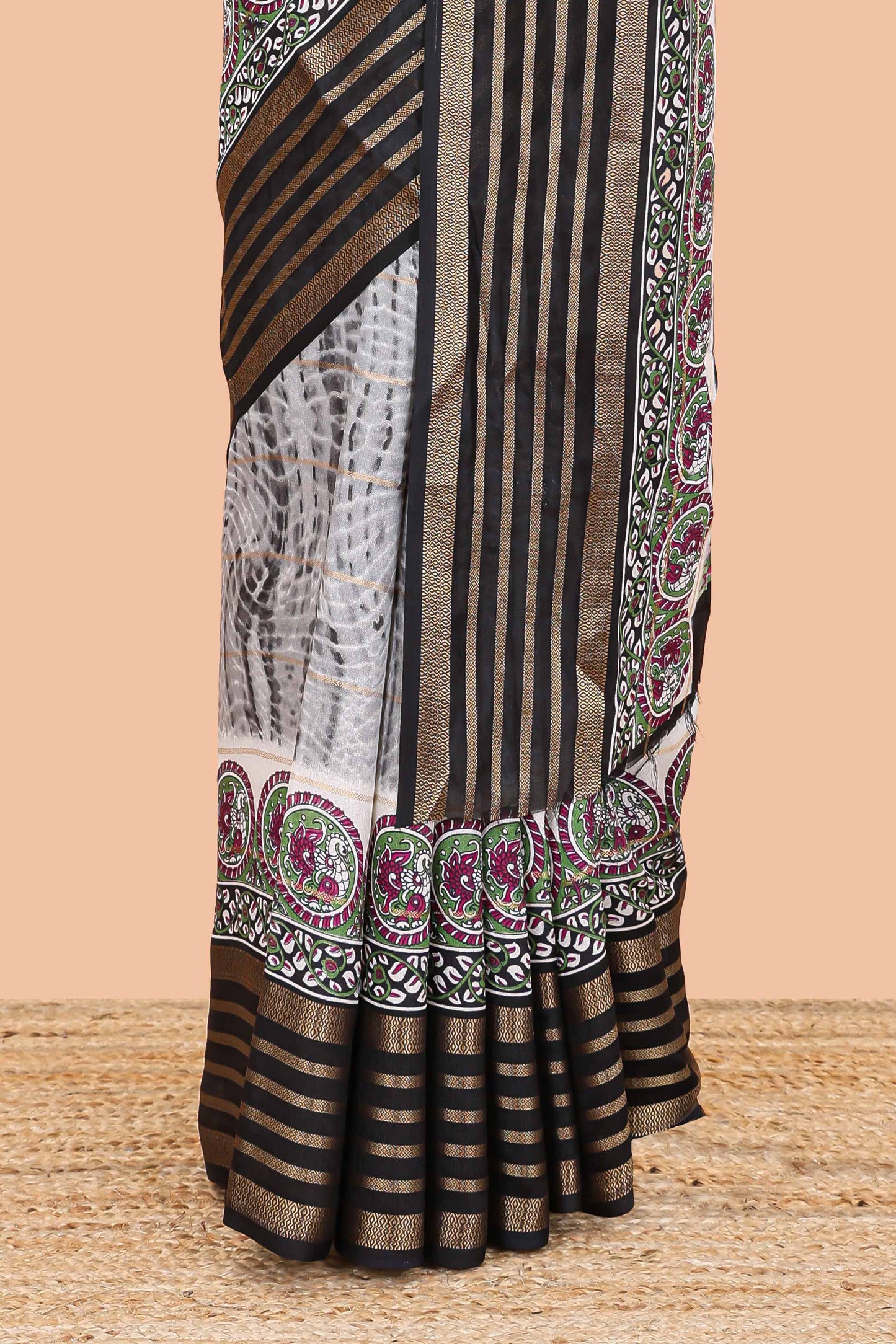  Kalamkari peacock pallu saree