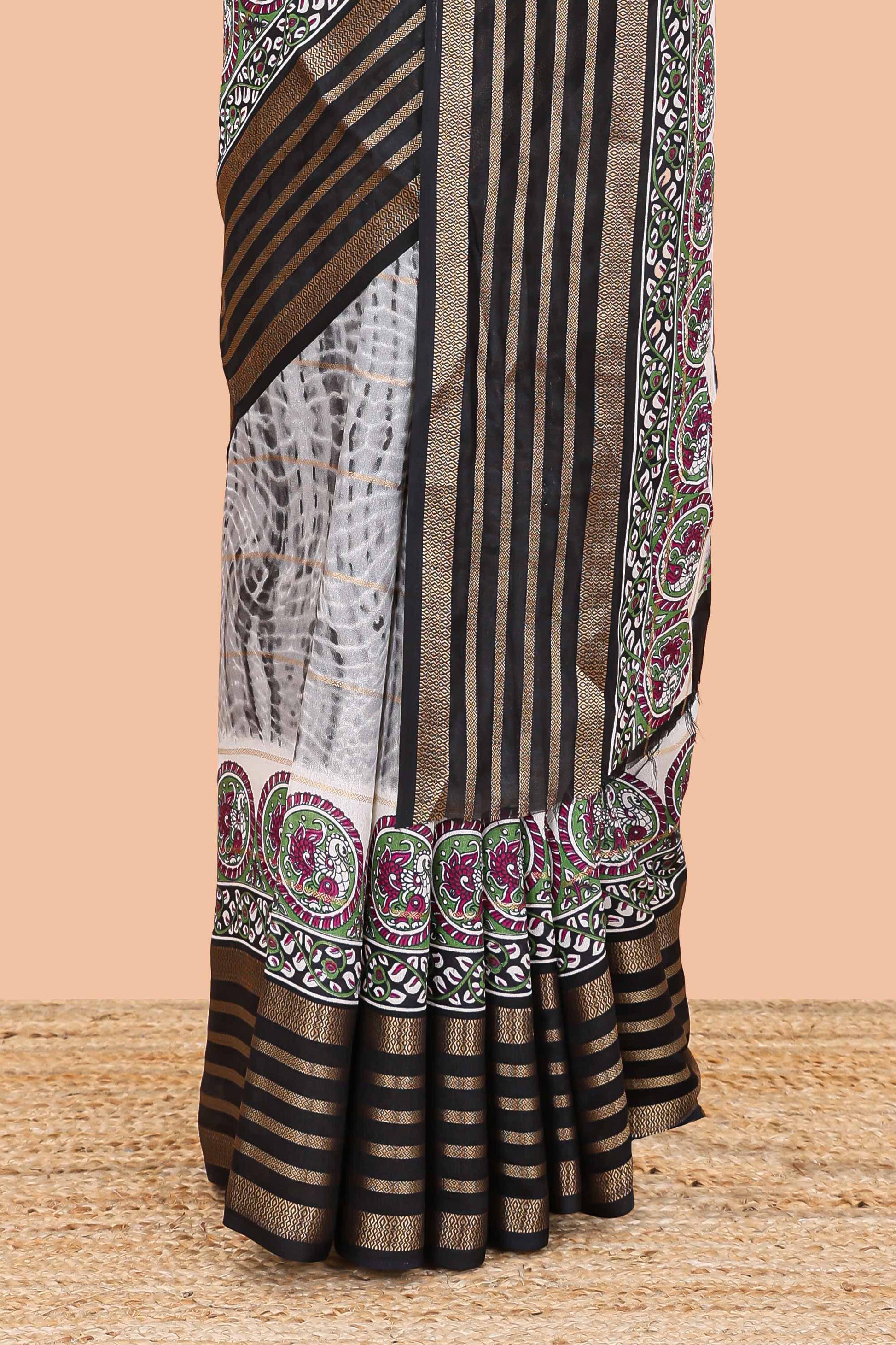  Kalamkari peacock pallu saree