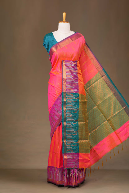 Kathan silk gold zari saree