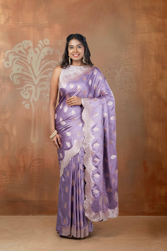 Lavender Banaras Satin