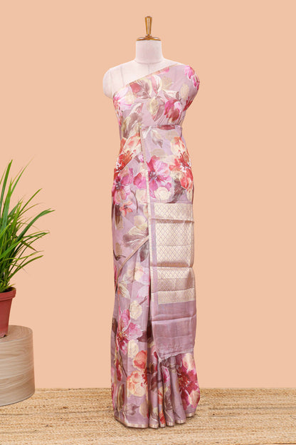 Lavender Casual Kota Silk Cotton Saree with Stylish Pallu