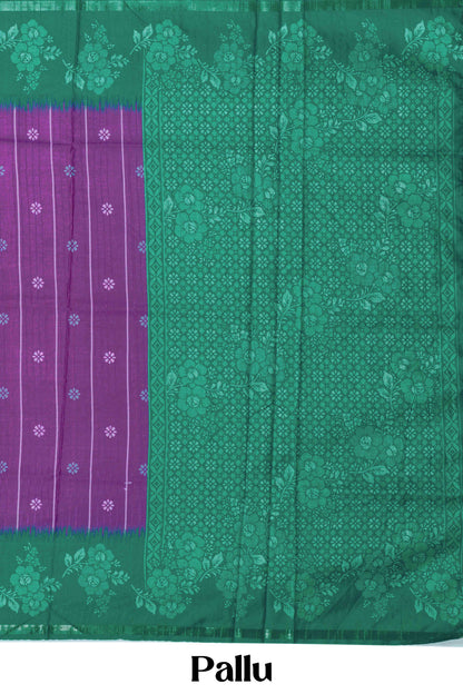 Lavender Dola Silk with green border