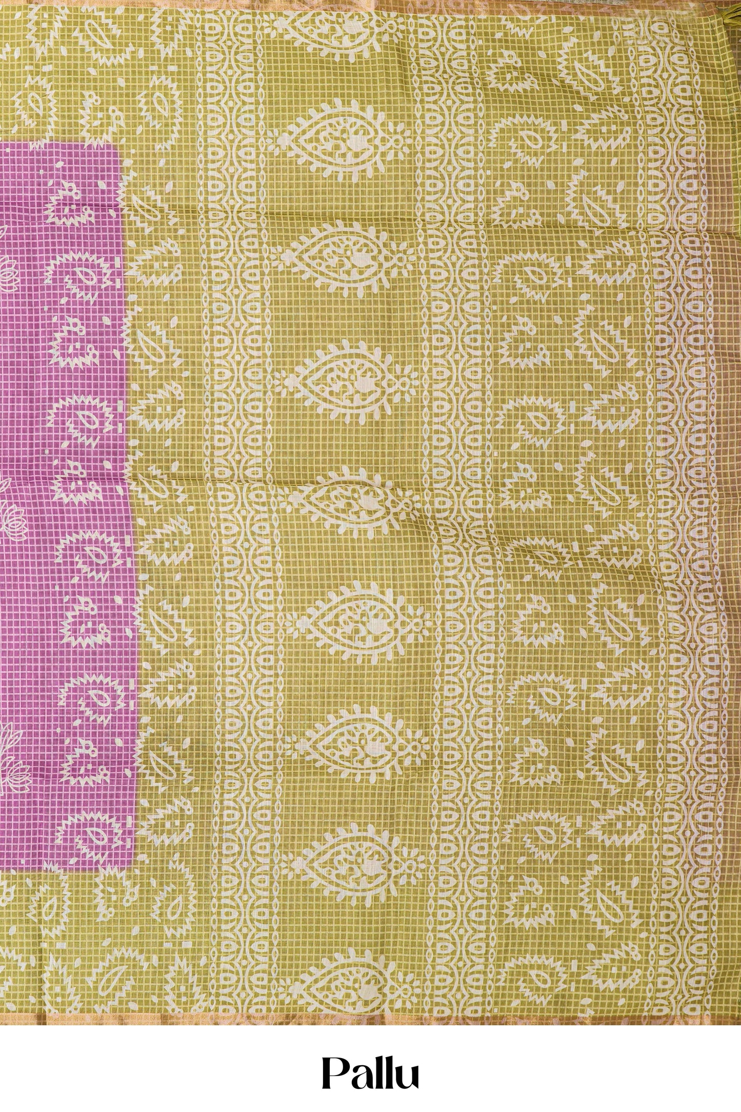 Lavender artisan print saree