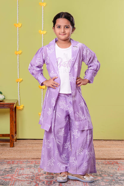 Lavender casual coord fashion set