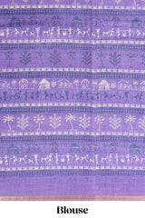 Lavender casual linen saree