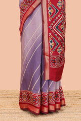  Lavender chanderi cotton saree with border