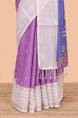 Lavender chiffon elegant saree