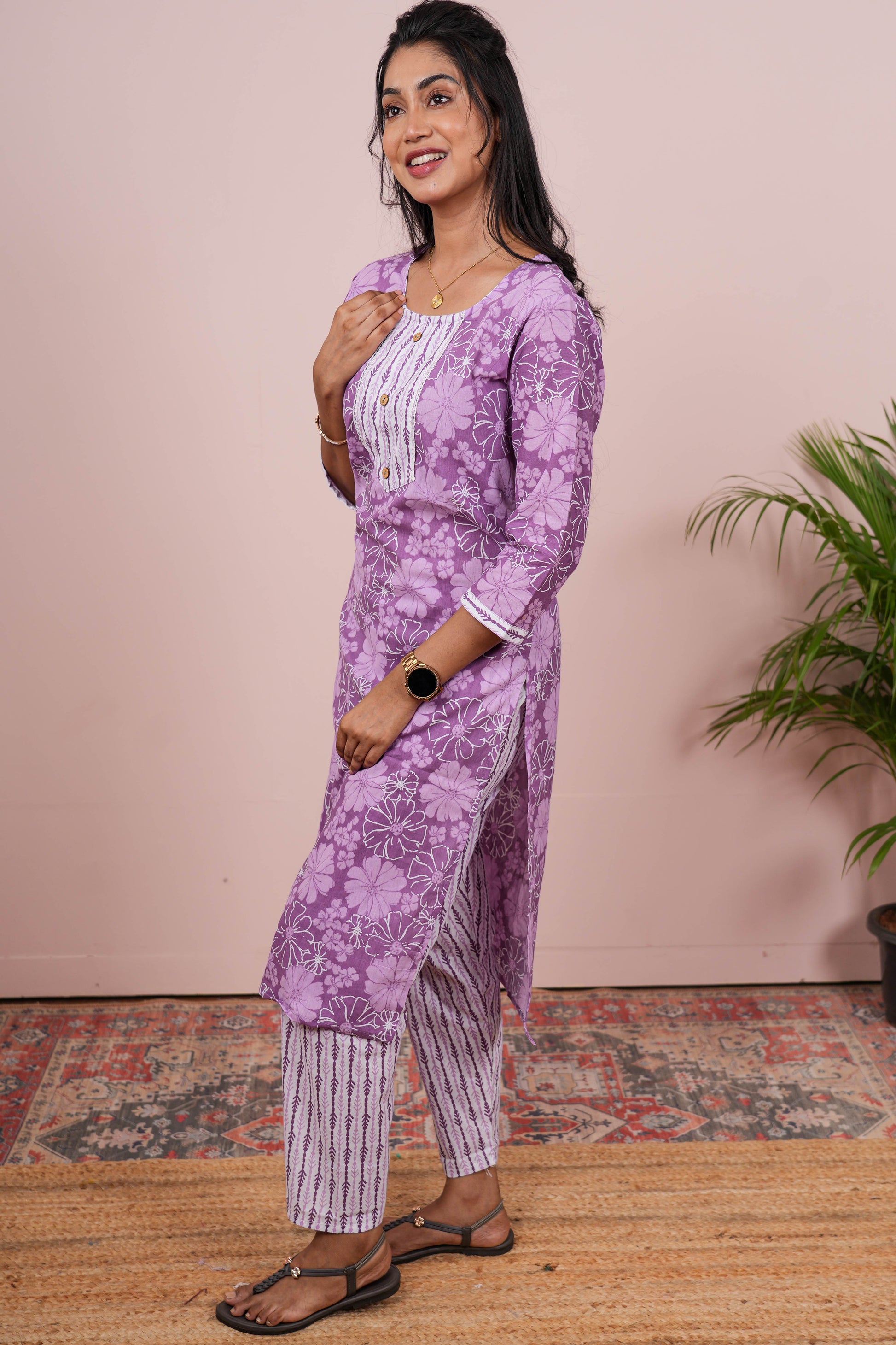 Lavender designer salwar suit