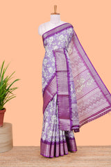 Lavender dola floral saree