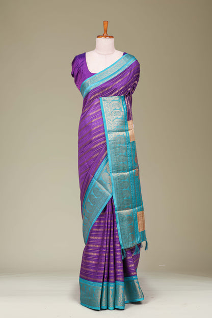 Lavender dola silk jacquard border saree