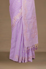 Lavender elegant metallic saree