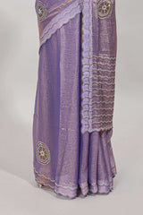 Lavender festive designer saree
