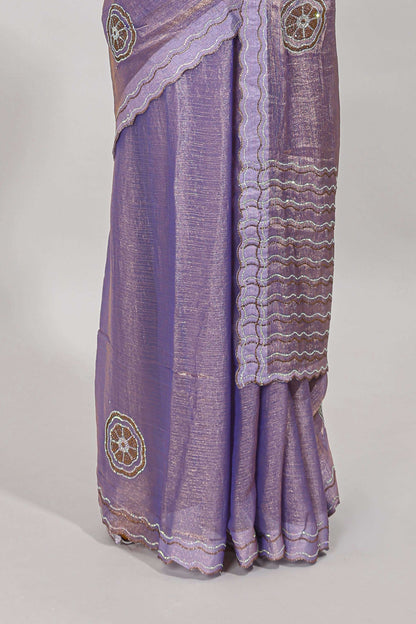 Lavender festive designer saree