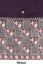 Lavender georgette space silk party wear saree