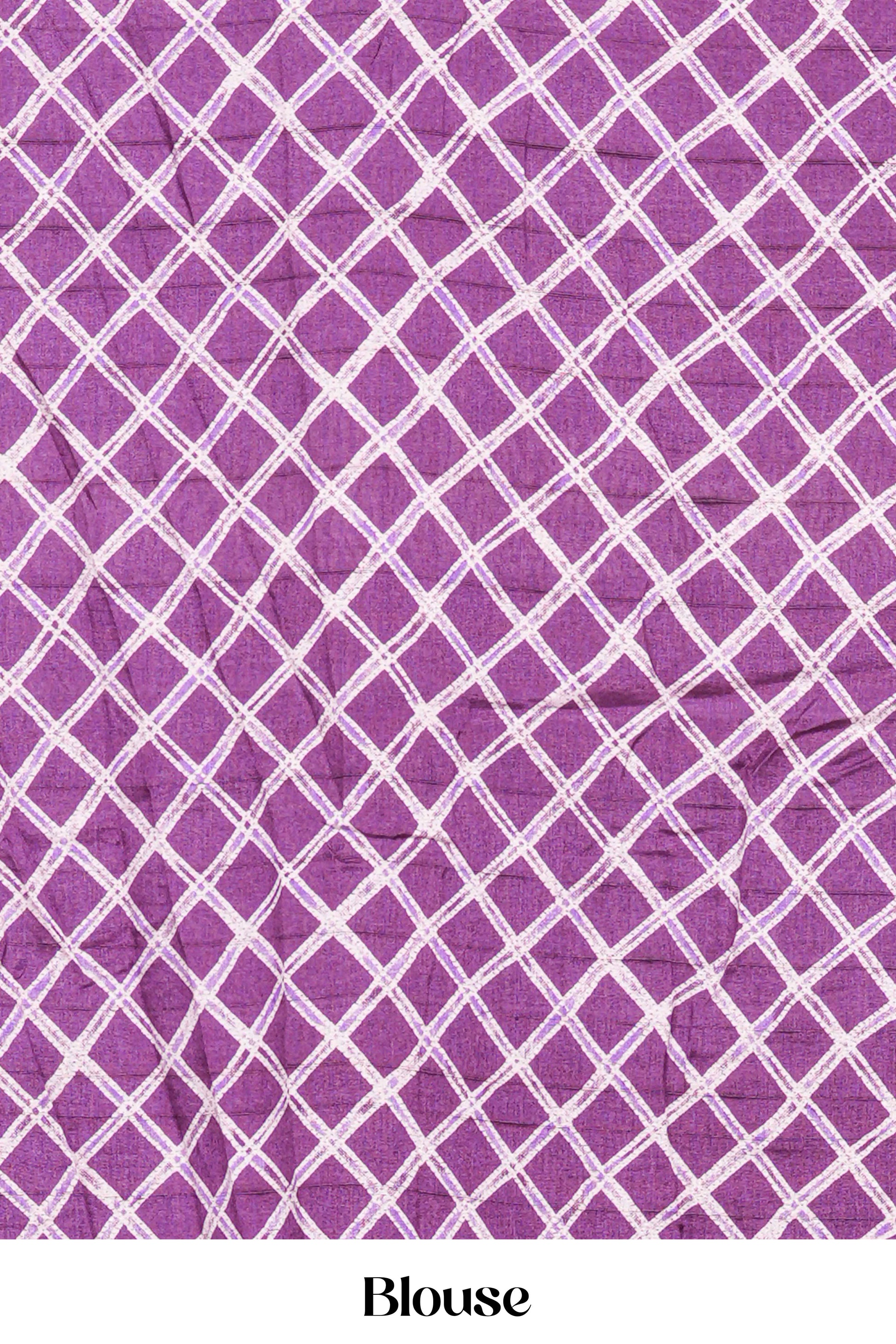 Lavender linen floral saree