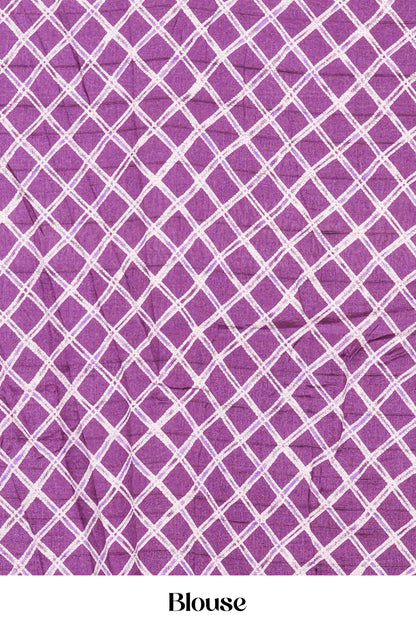 Lavender linen floral saree