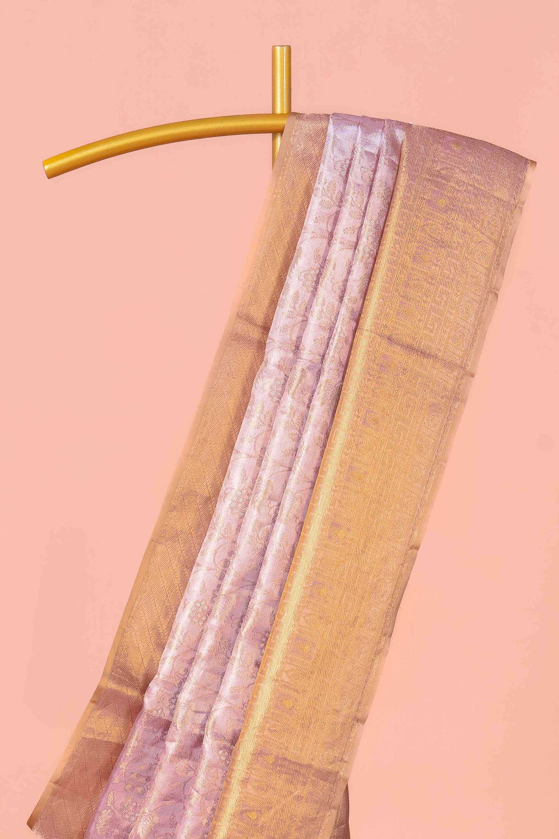 Lavender pattu silk saree