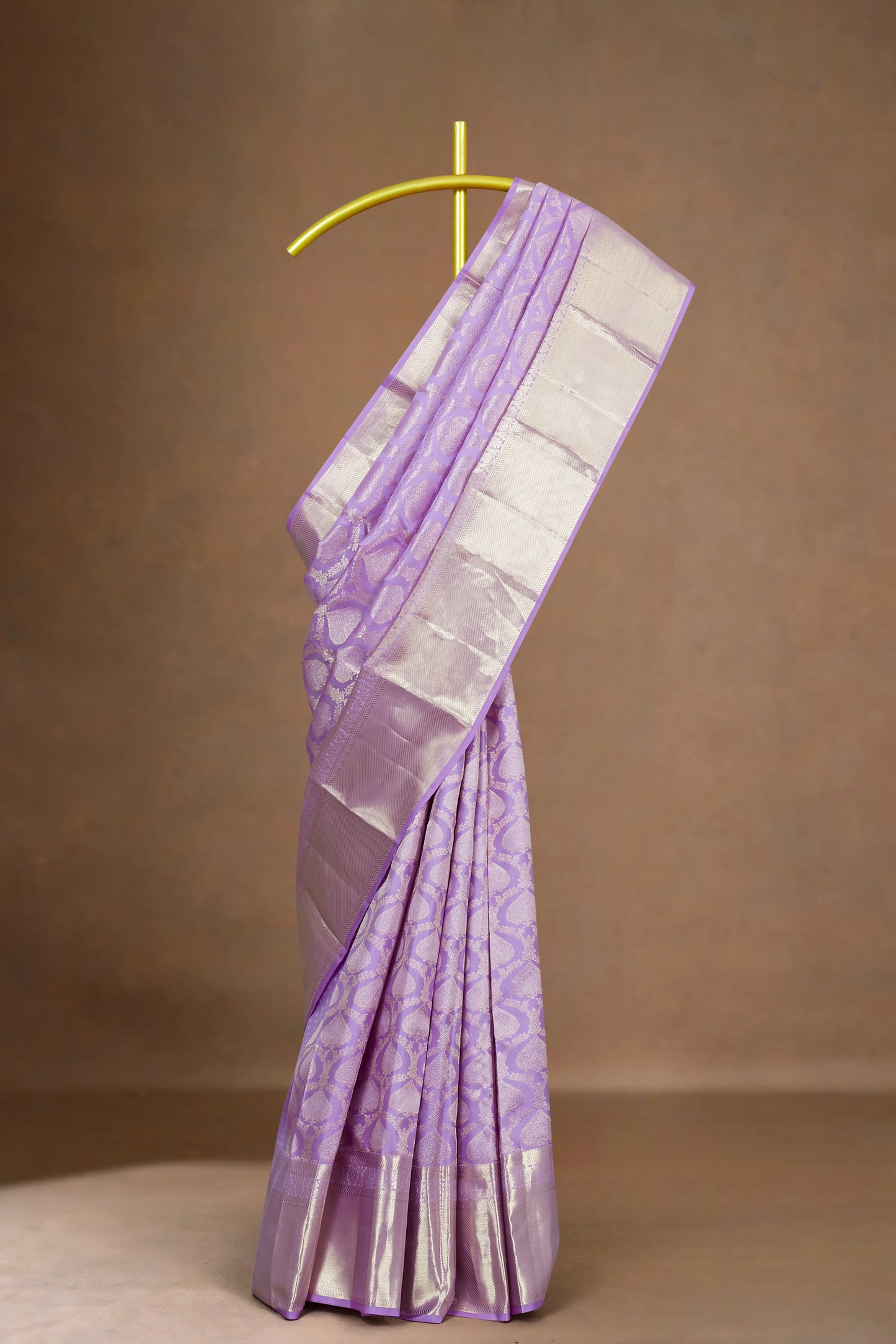 Lavender pattu silks saree