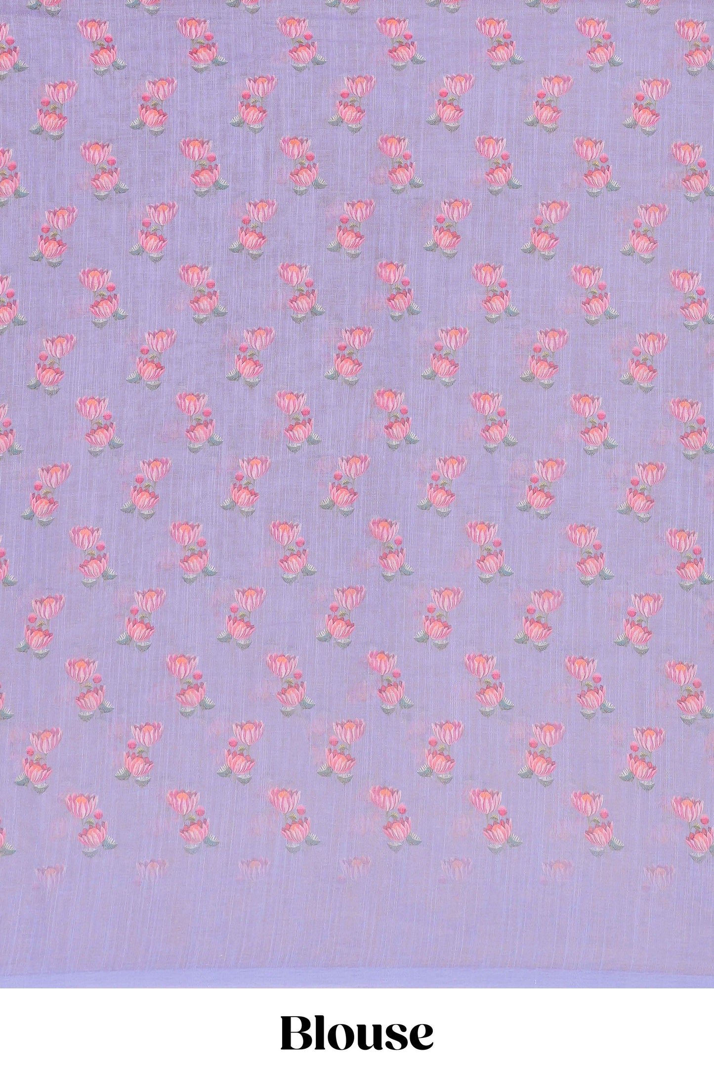 Lavender printed pallu linen saree