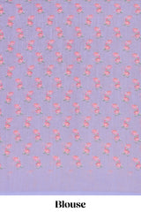Lavender printed pallu linen saree